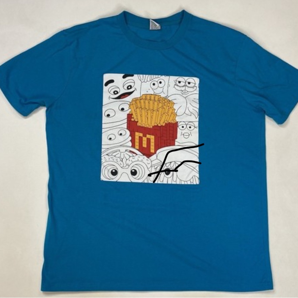 McDonalds LEGO Fries Characters Graphic TShirt Teal Mens L Limited Edition Promo